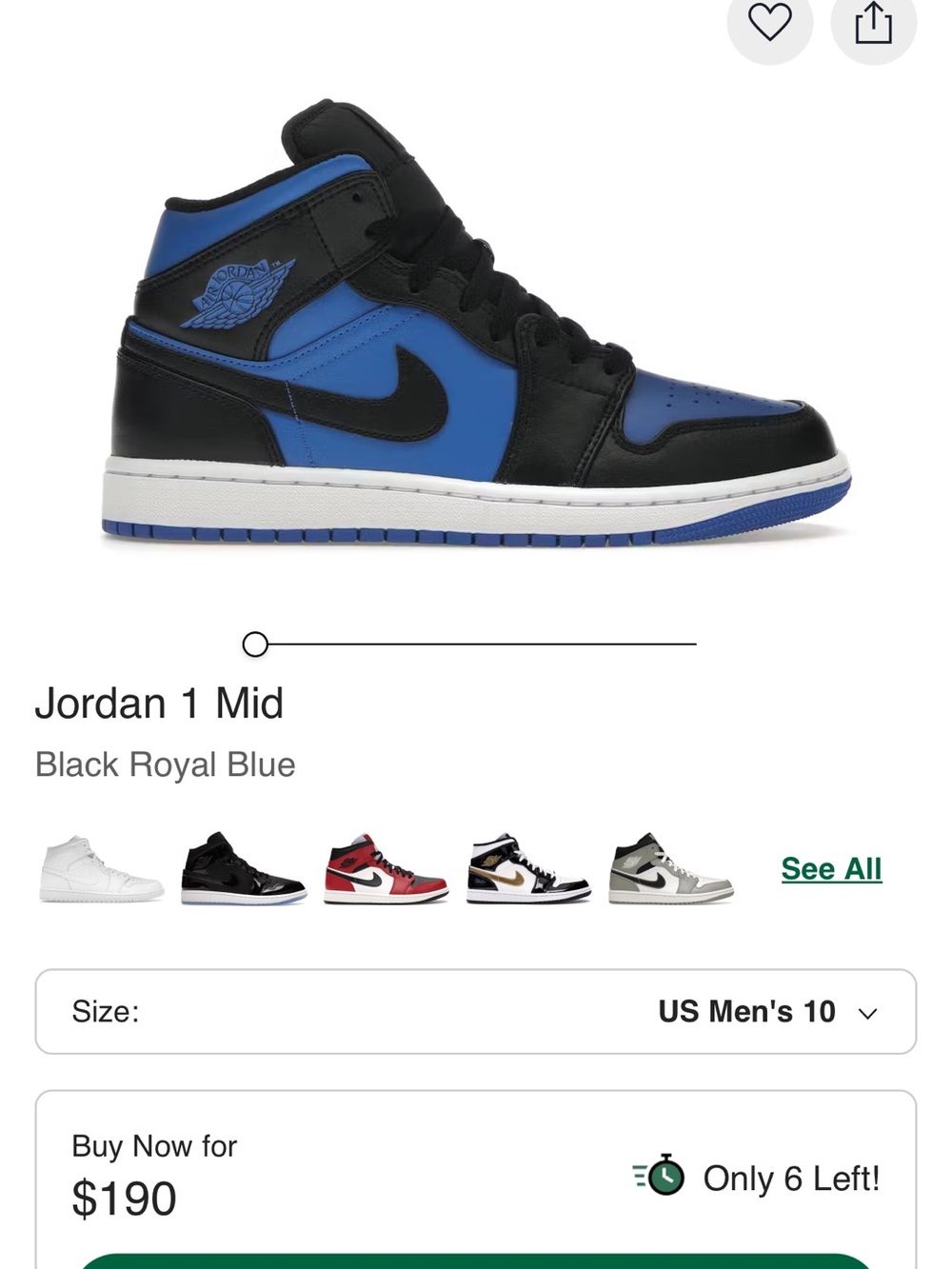 Nike Jordan 1 Mid men' Shoe — Black/Royal Blue